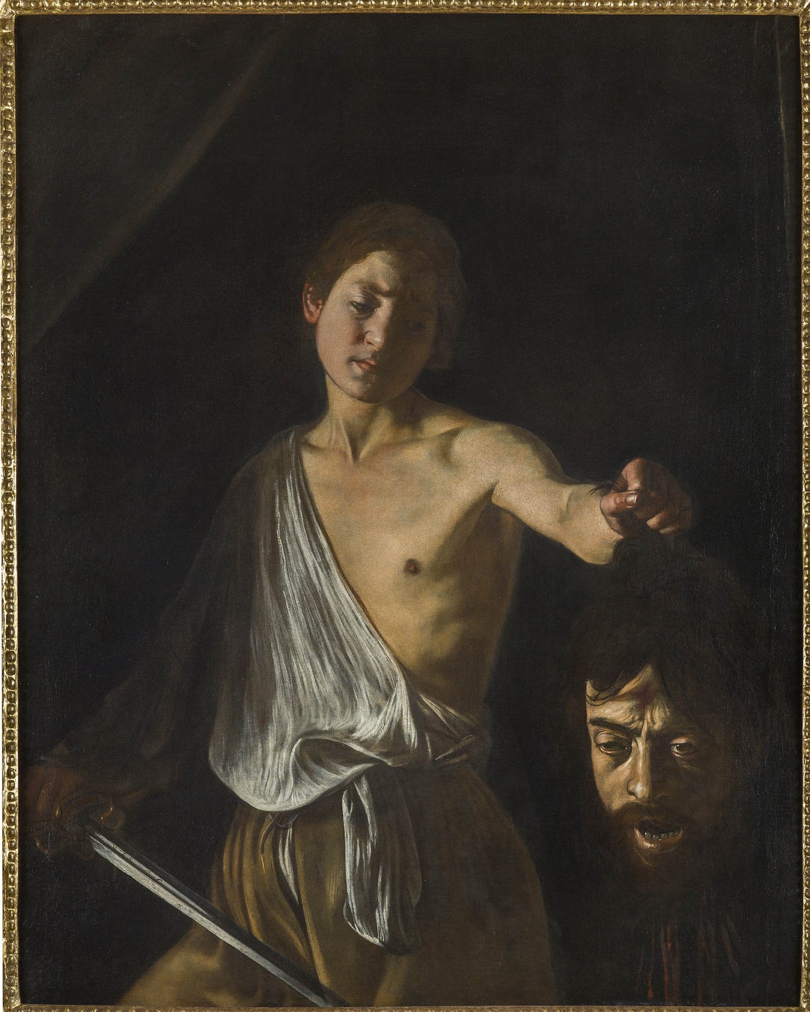Caravaggio's David with the Head of Goliath in the Galleria Borghese, Rome