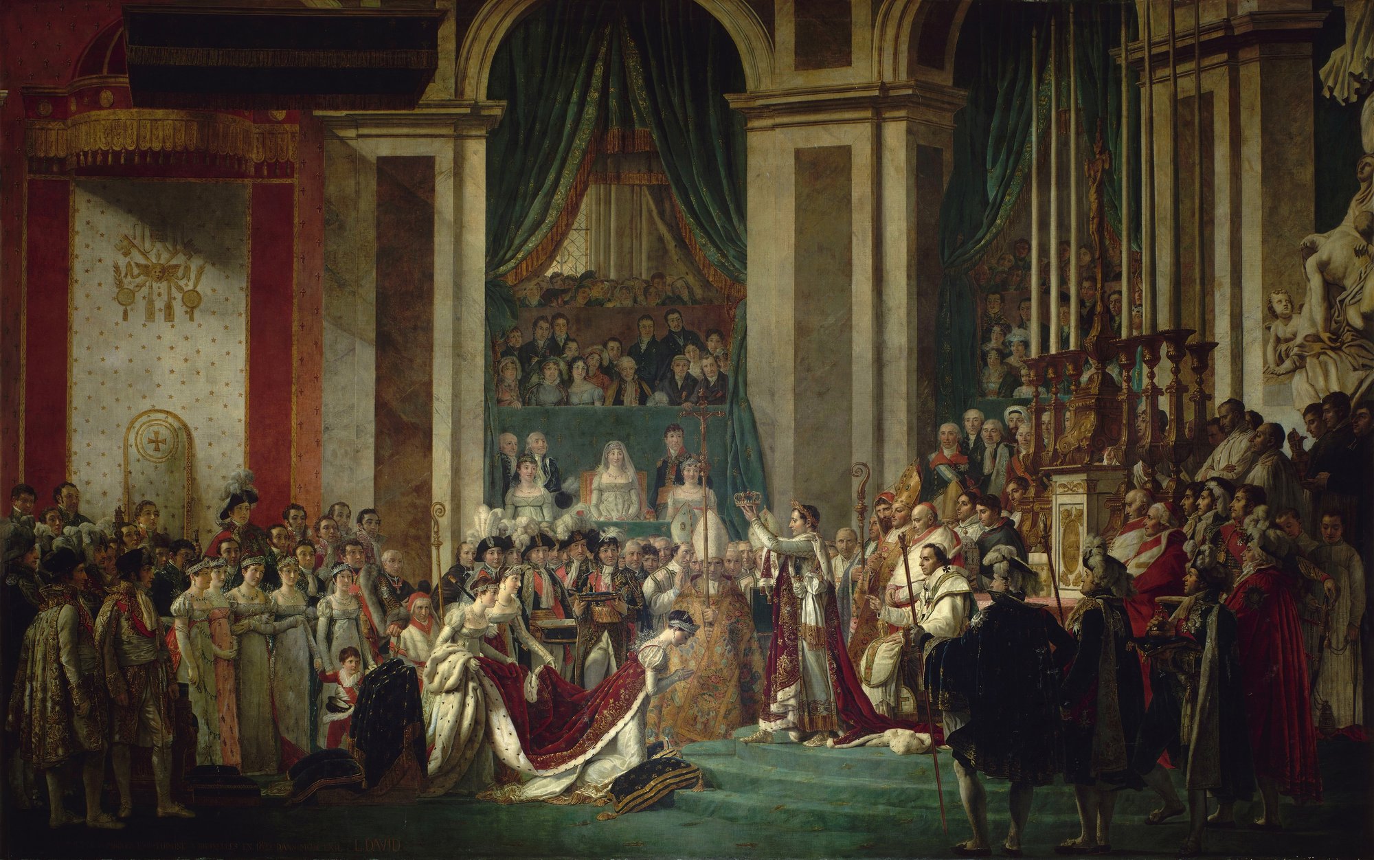A second version of the coronation scene, nearly identical in composition, with the crowd, Napoleon raising the crown, and the altar at right.