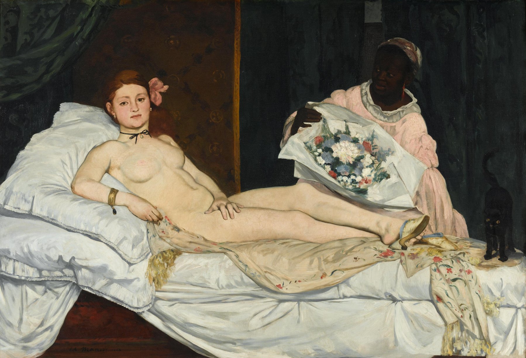 Édouard Manet's Olympia (1863), the ground-floor Manet that anchors the Orsay's whole nineteenth-century narrative