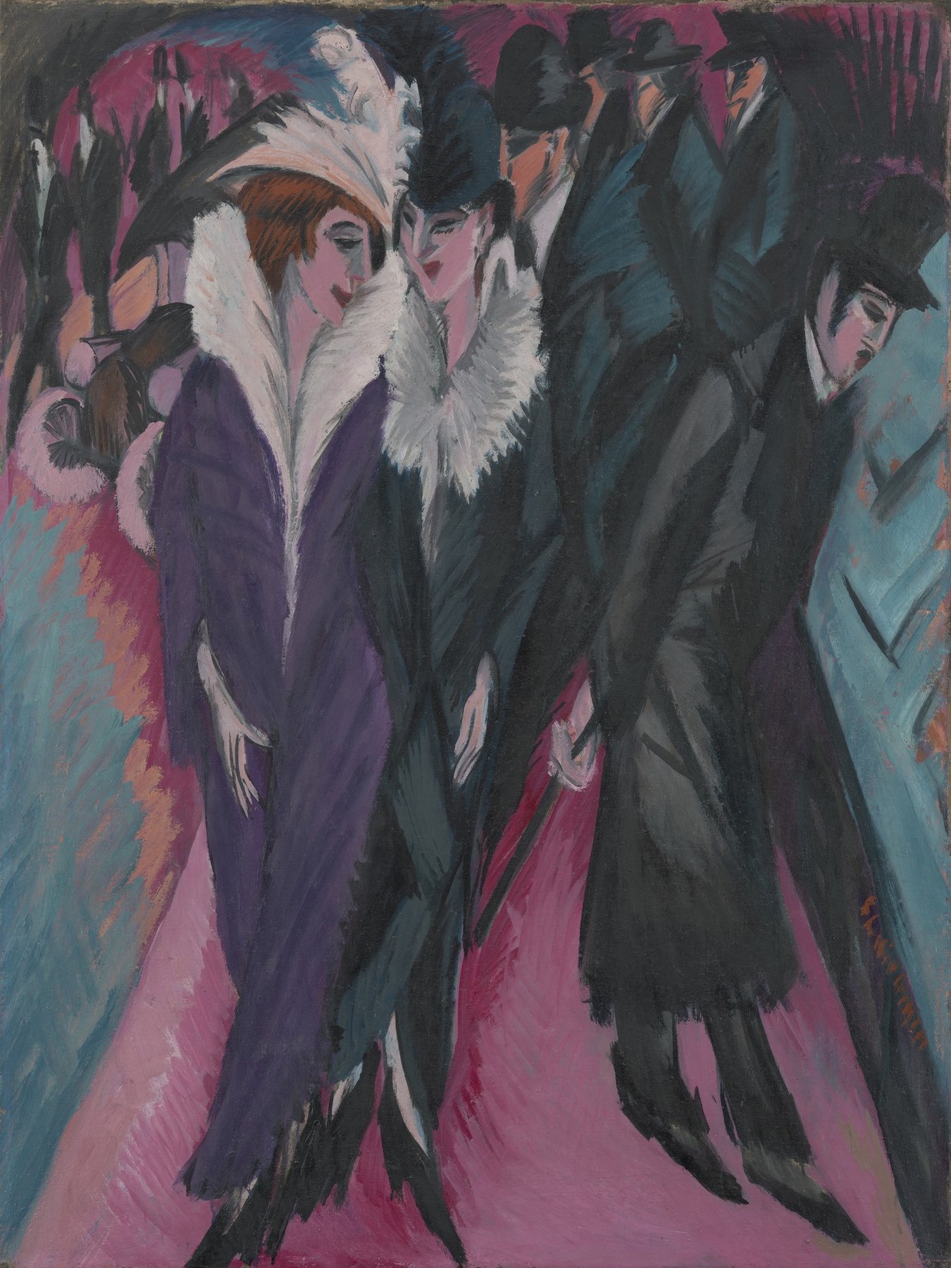 Ernst Ludwig Kirchner's Street, Berlin (1913), one of the defining canvases of Die Brücke and German Expressionism