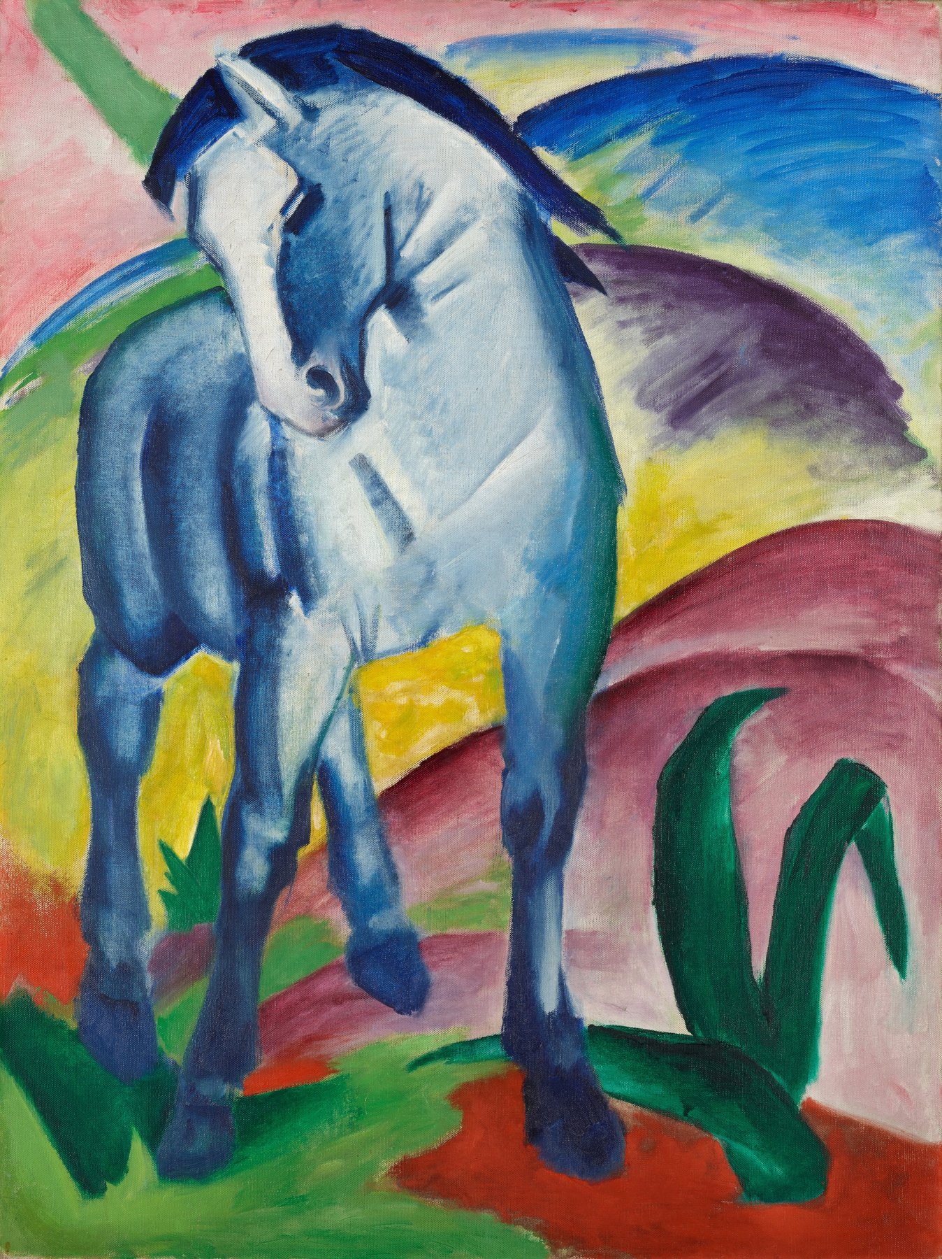 Franz Marc's Blue Horse I (1911), a Der Blaue Reiter painting that uses non-natural color to express an interior emotional response to its subject