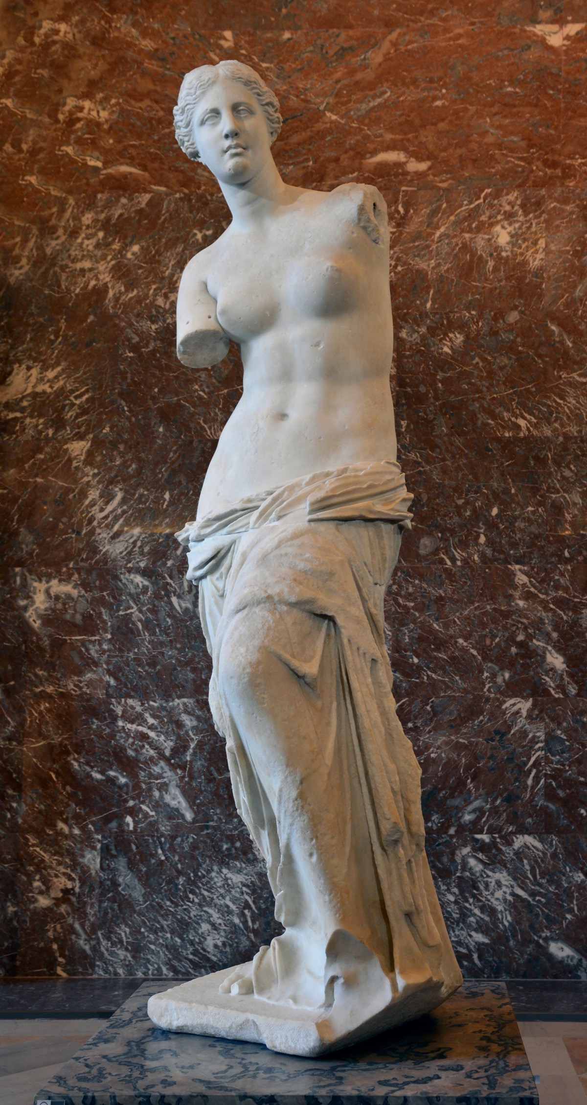 The Venus de Milo, a late Hellenistic marble of Aphrodite, on display in the Louvre