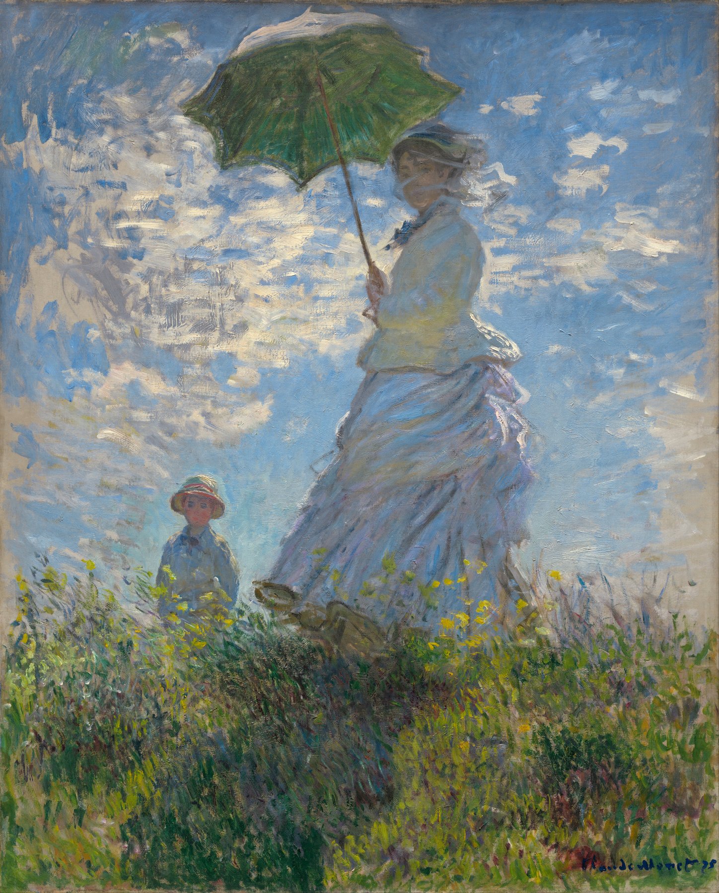 Claude Monet, Woman with a Parasol - Madame Monet and Her Son (1875), National Gallery of Art, Washington